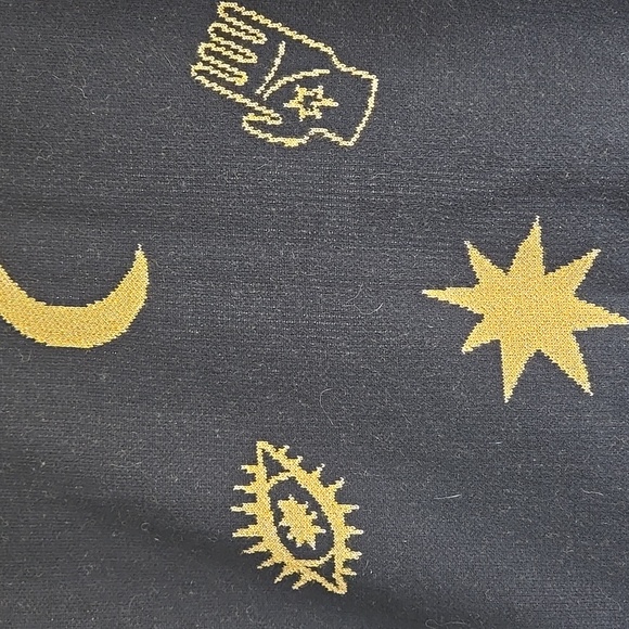 Long Open Witchy Woven Sweater Moon Stars Hand AU Large Modcloth Black Friday - Picture 5 of 6